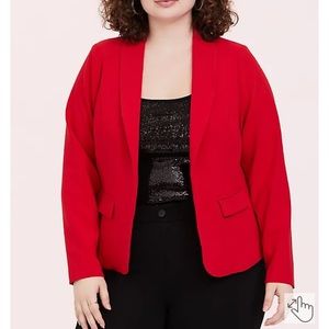 Torrid red open front blazer